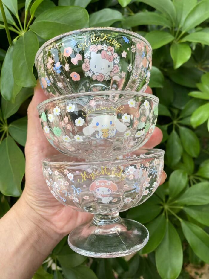 Sanrio ice cream cup dessert cup smoothie drinking cup, cinnamoro, hello kitty, melody